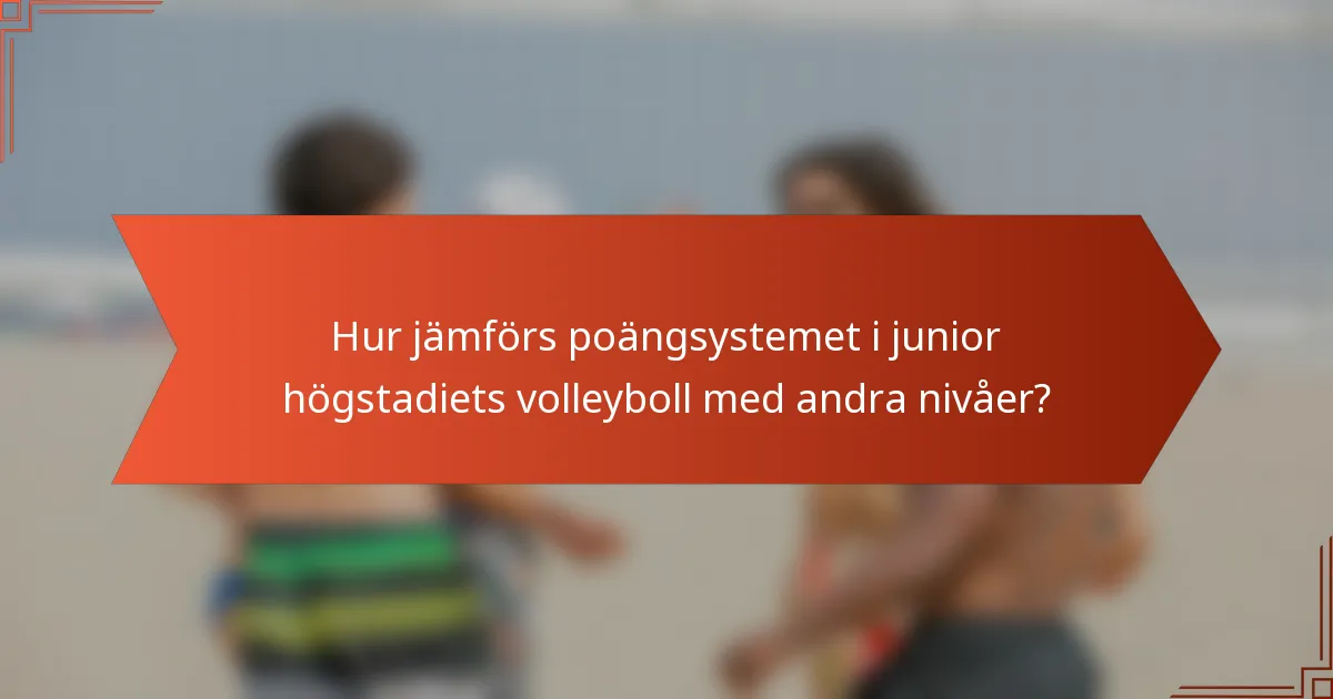 Hur jämförs poängsystemet i junior högstadiets volleyboll med andra nivåer?
