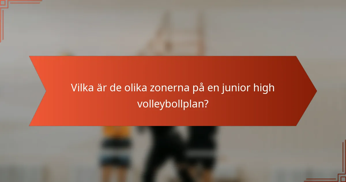 Vilka är de olika zonerna på en junior high volleybollplan?